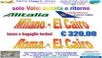volo (WxH) - Milano - Cairo A/R
Roma - Cairo A/R